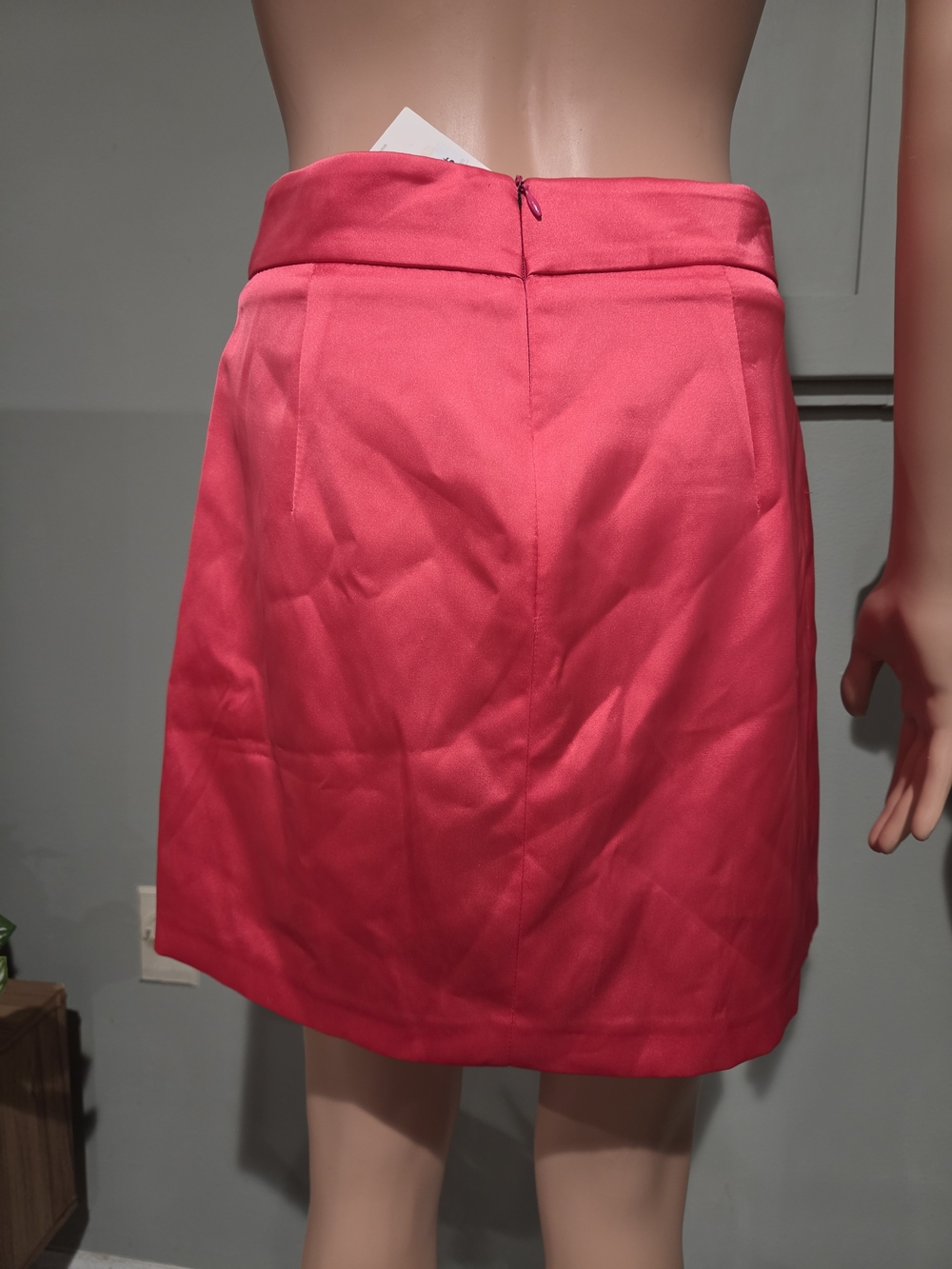 Zara NWT Coral Pink Satin Fold Over Style Mini Skirt Size S - Picture 11 of 16
